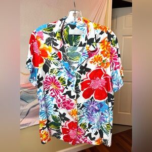 Jams World XL Hawaiian Aloha Shirt – Bold Tropical Floral Print
